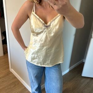 La SENZA Buttery Yellow Satin Camisole Top